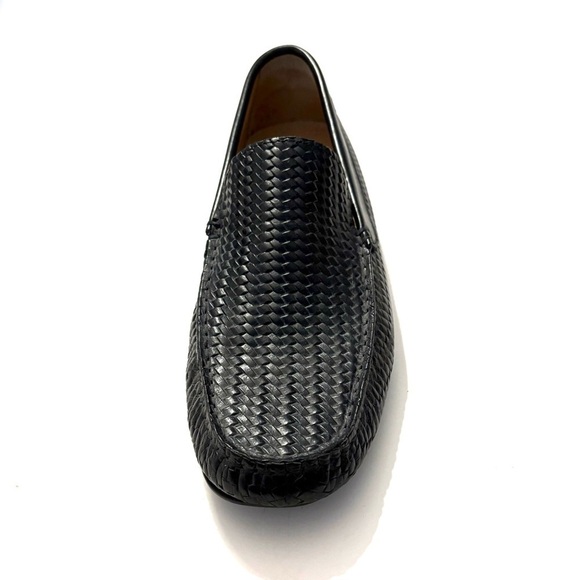 ANDREA VIVIANI Black Woven Leather Loafers main image 4